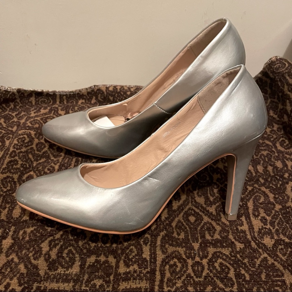 Matte Silver Pumps